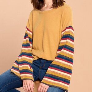 Oddy Bell Sleeve Sweater Fall Shift Chenille Goldenrod Yellow Size M or L